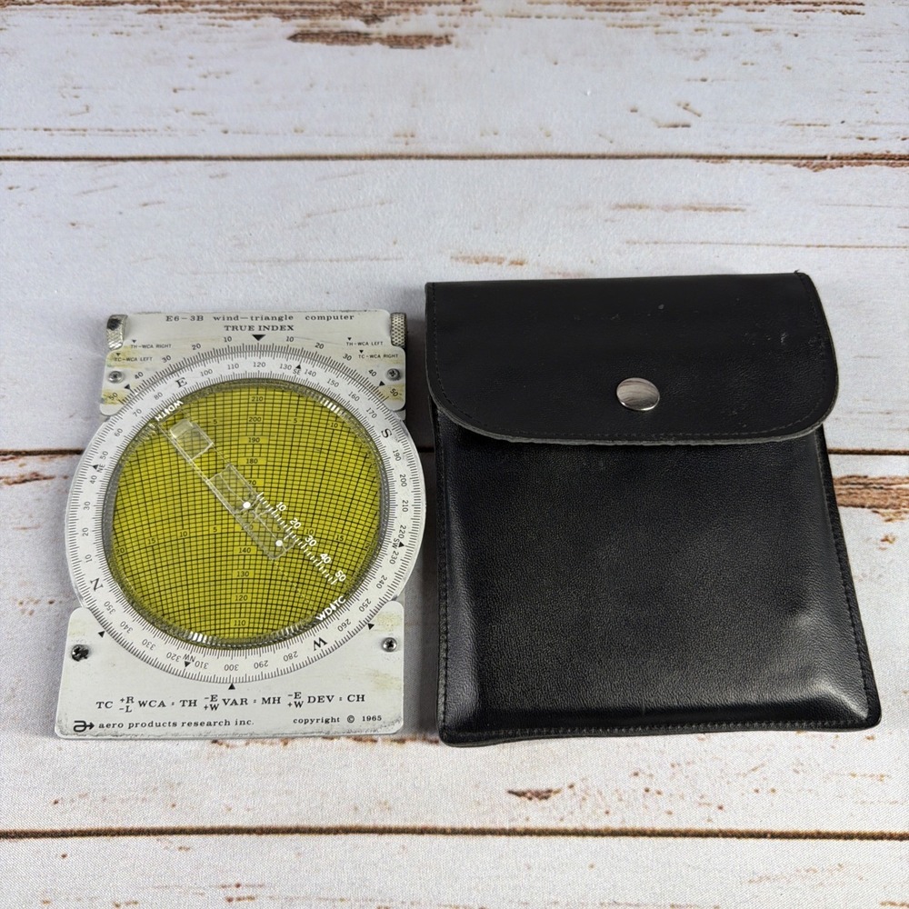 Vintage 1964 Aero Products E6-3B Wind Triangle Flight Computer E6B W/ Pouch